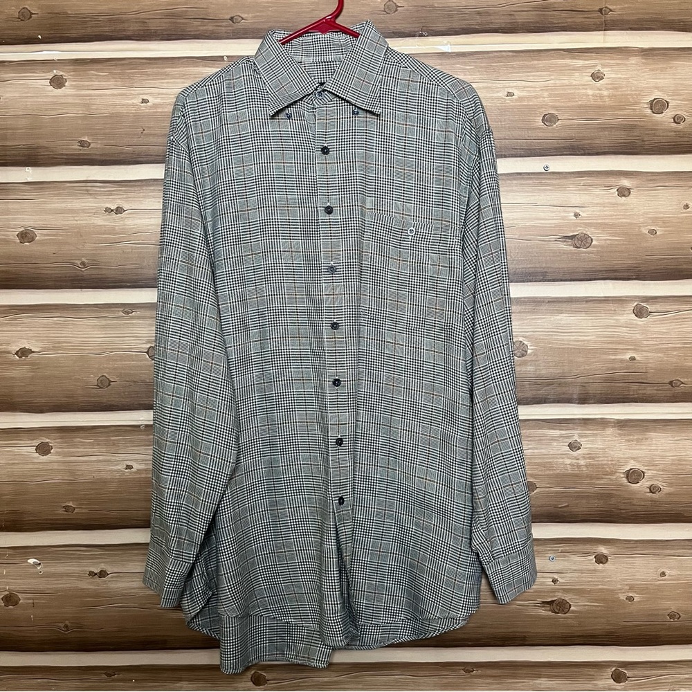 5 for‎ $30 Scott barber long sleeve bottoms down plaid shirt size large